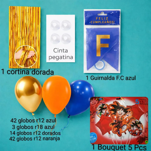 Kit Decoracion Dragon Ball Goku Fiestas Cumpleaños Infantil miniatura 2