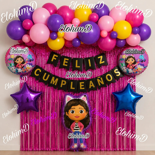 Kit Decoracion Cumpleaños Fiesta Globos La Casa De Gaby