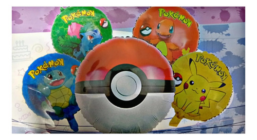 Kit Decoracion Pokémon Pokebolas Cumpleaños Globos Fiesta miniatura 7