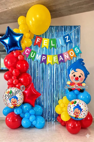 Kit Decoracion Payaso Plim Plim Cumpleaños Globo Fiesta
