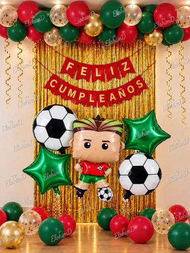 Kit Decoración Globos Cristiano Ronaldo Portugal - 49 Pzs — imagen 1