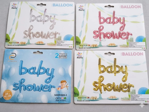 Globo Baby Shower Cursivo Letrero Fiesta Decoracion Azul Claro miniatura 3