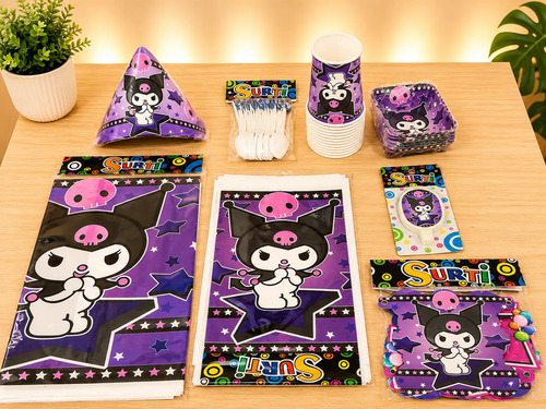 Kit De Fiesta Kuromi Para Cumpleaños Temática Infantil — imagen 1