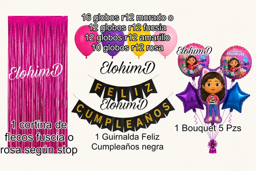 Kit Decoracion Cumpleaños Fiesta Globos La Casa De Gaby — vista alternativa